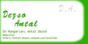 dezso antal business card