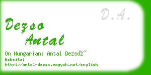 dezso antal business card